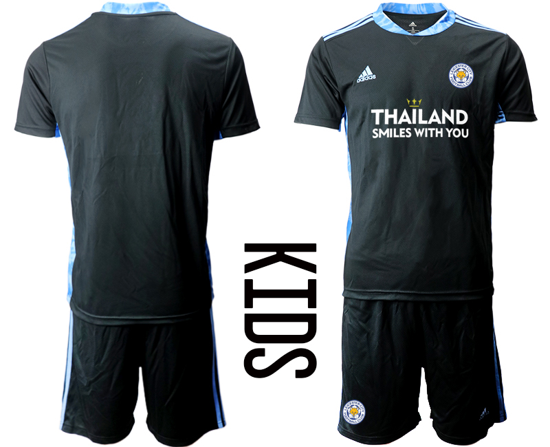 Youth 2020-2021 club Leicester City black goalkeeper blank Soccer Jerseys1